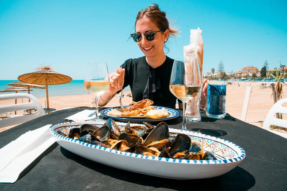 restaurants and chalets on the beach in Ragusa area